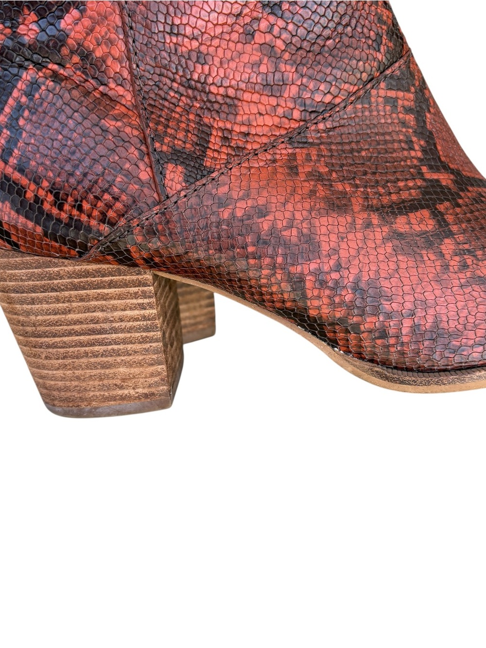 Madewell Snake Embossed Leather Ankle Boots Size 8 - Picture 7 of 16